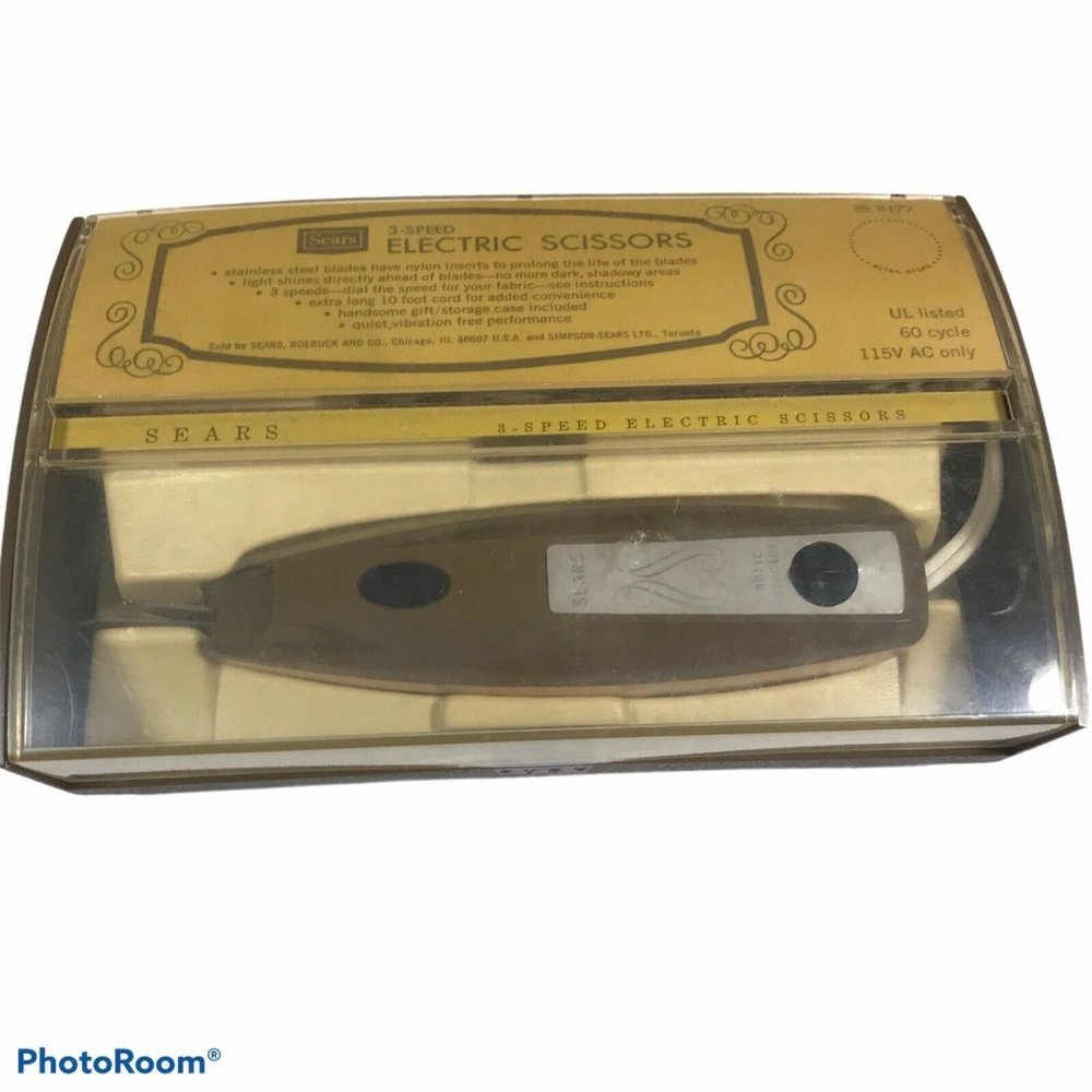 Sears Vintage 3 Speed Electric Scissors Fabric Cutters for Quilt , Dress & Craft
